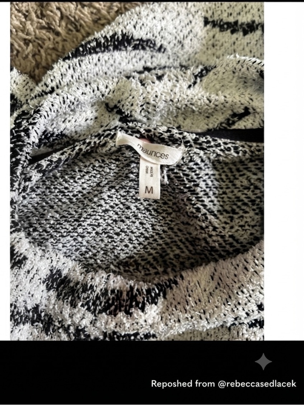 Maurices Zebra Mock Neck Sherpa Pullover Sweatshirt - Picture 8 of 8